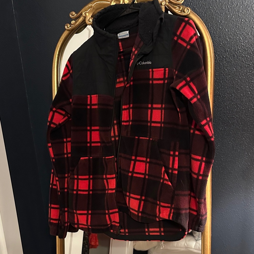 Columbia Black and Red Checkered Jacket